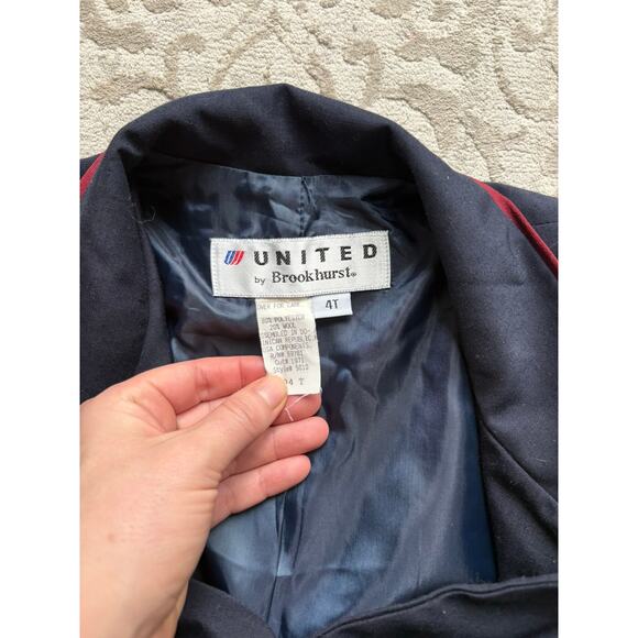 Vintage United Continental Airlines Stewardess Uniform Dress Navy 4T 1980s–90s - Picture 5 of 8